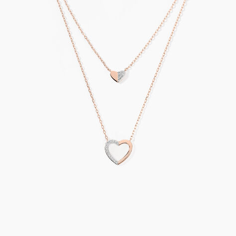 Collier Emilia Or Rose Diamant - Colliers doubles et triples cha&icirc;nes Femme | Histoire d&rsquo;Or
