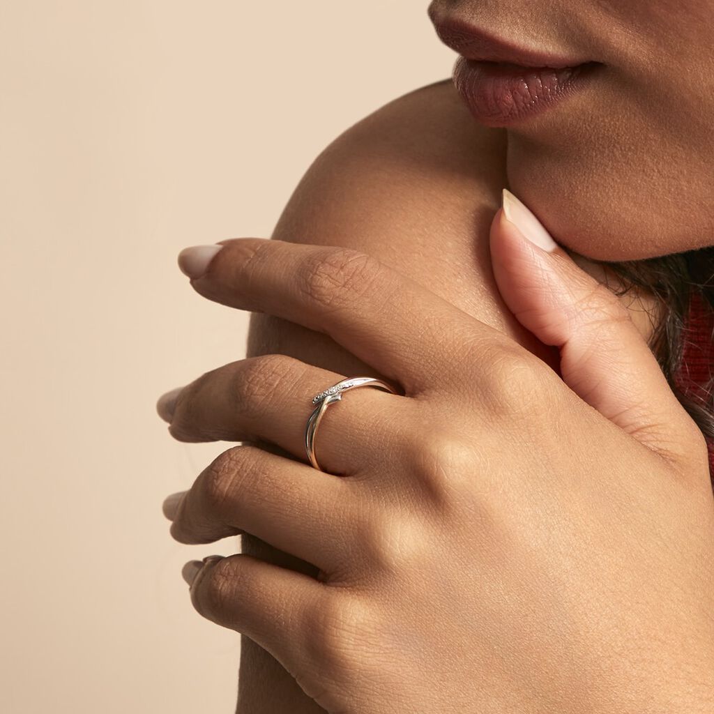 Bague Soukayna Or Bicolore Diamant - Bagues avec pierre Femme | Histoire d’Or