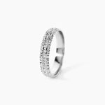 Alliance Roxie Ruban Plat Or Blanc - Alliances Unisex | Histoire d&rsquo;Or