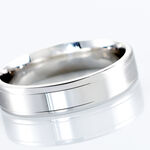 Alliance Mae-lou Ruban Plat Argent Blanc - Alliances Unisex | Histoire d&rsquo;Or