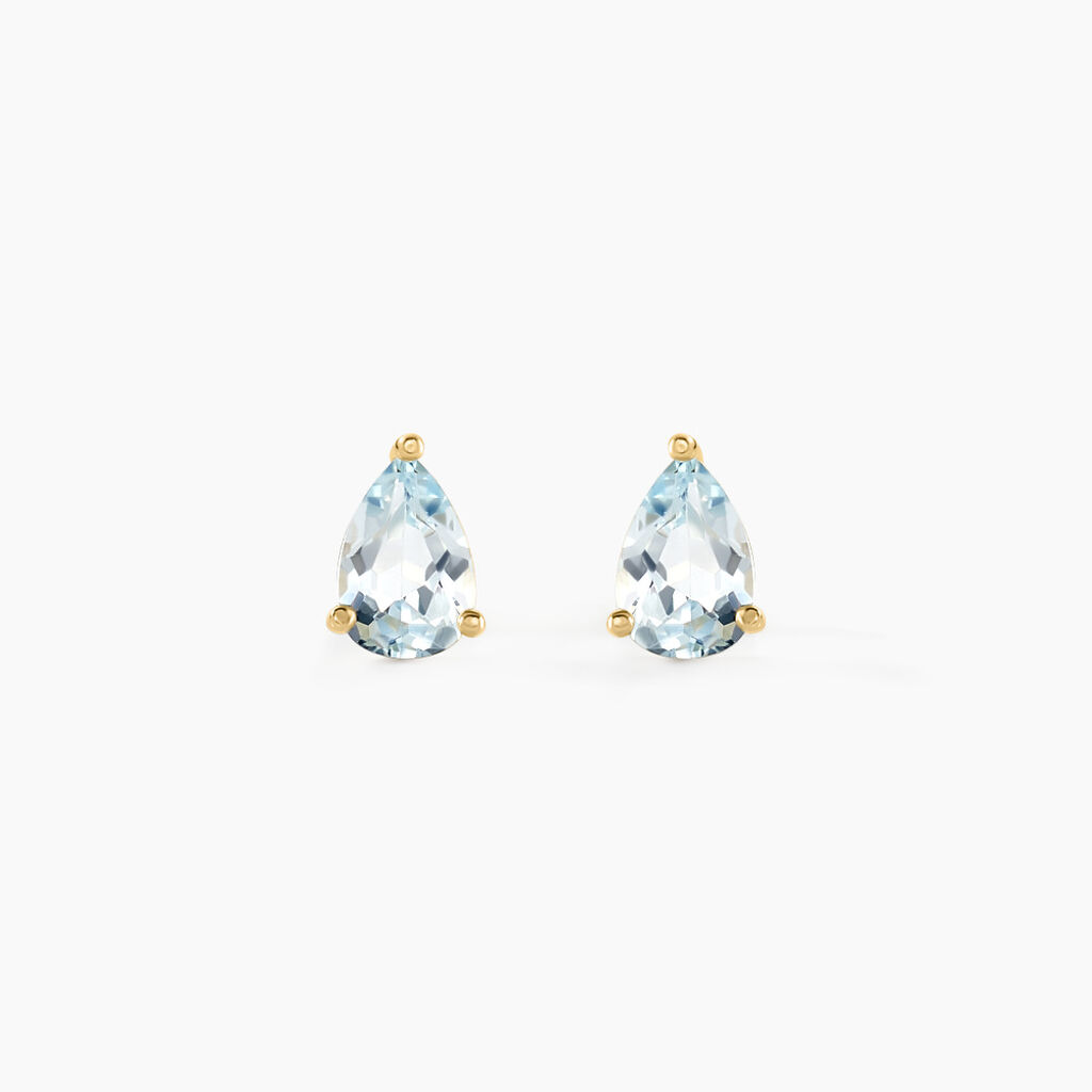 Boucles D'oreilles Puces Goutte Or Jaune Topaze - Clous d'oreilles Femme | Histoire d’Or