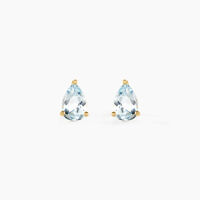 Boucles D'oreilles Puces Goutte Or Jaune Topaze