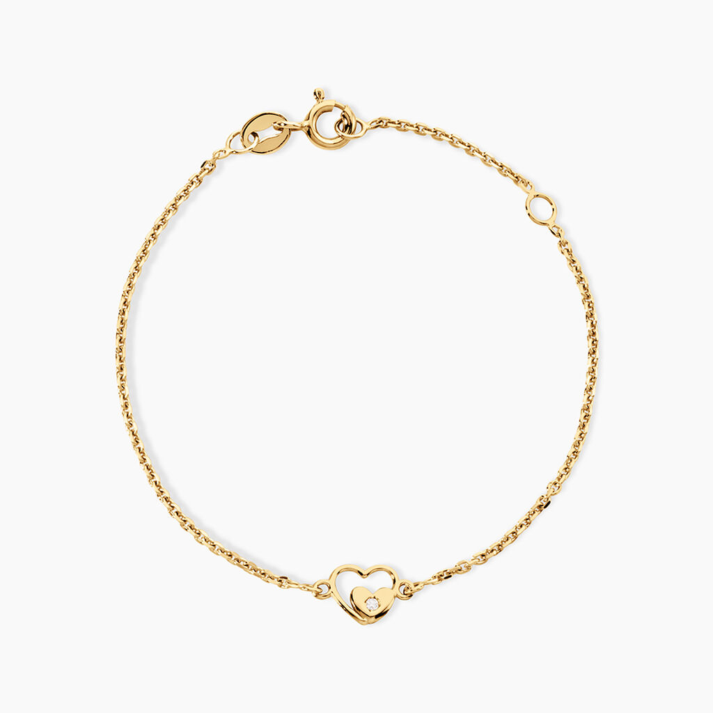 Bracelet Terentille C&oelig;ur Argent Dor&eacute; A L'Or 750/1000 - Bracelets Enfant | Histoire d&rsquo;Or