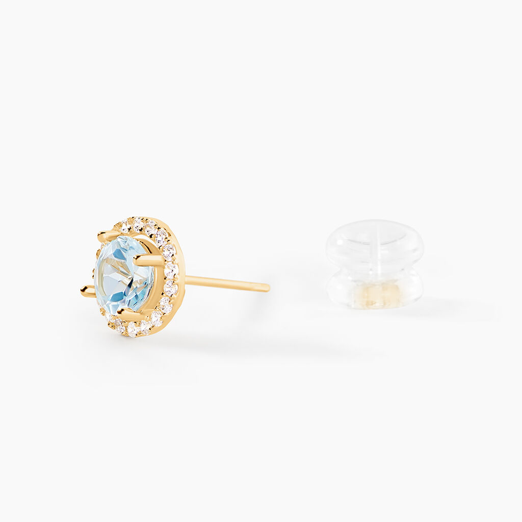 Boucles D'Oreilles Puces Munira Or Jaune Topaze Oxyde De Zirconium - Clous d'oreilles Femme | Histoire d&rsquo;Or