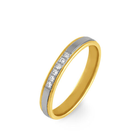 Alliance Serti Grains Or Bicolore Diamant - Alliances Femme | Histoire d’Or