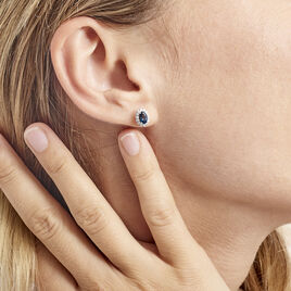 Boucles D'oreilles Or Blanc Quintilla Topazes London Blue Et Oxydes - Boucles d'oreilles pendantes Femme | Histoire d’Or