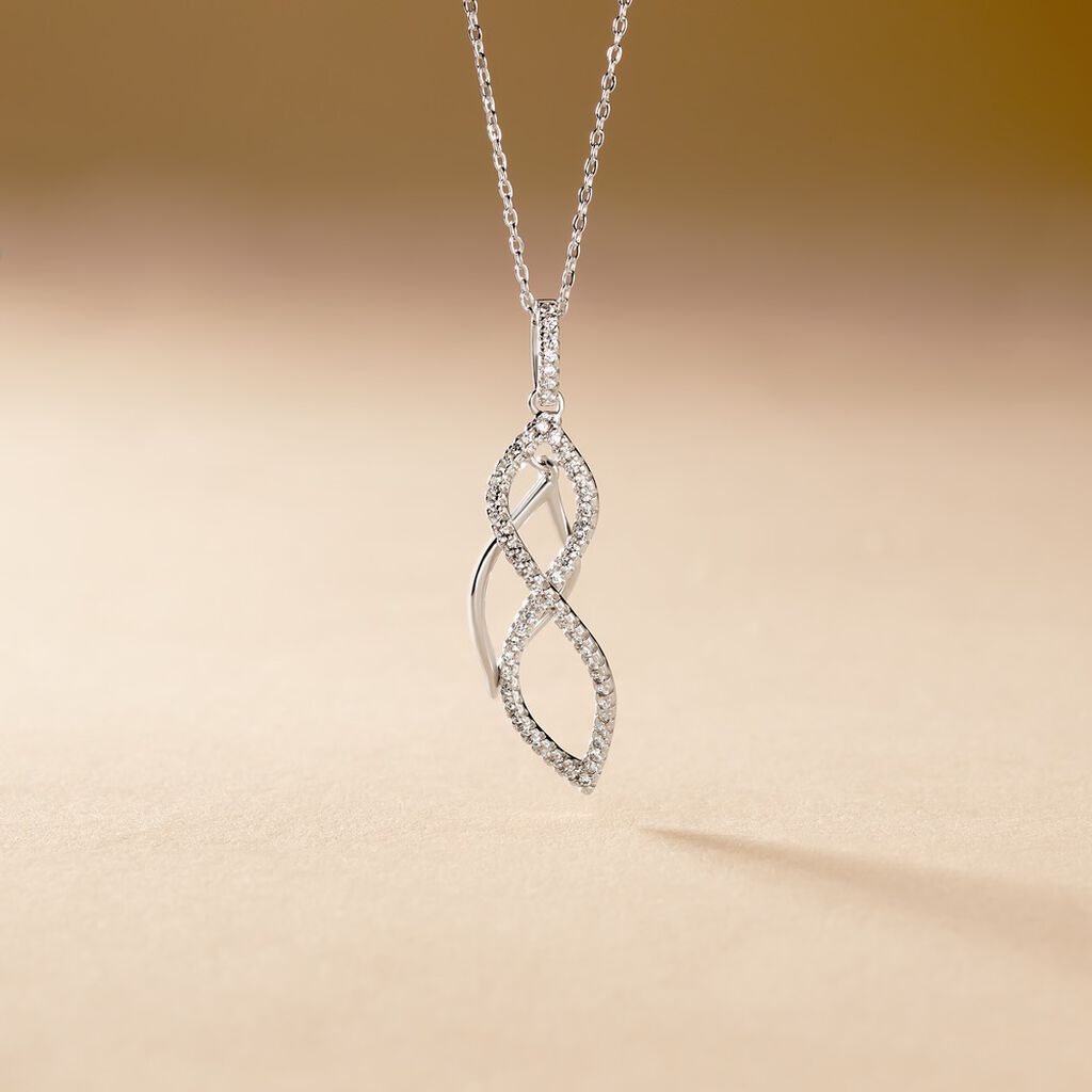 Collier Malika Argent Blanc Oxyde De Zirconium - Colliers fantaisie Femme | Histoire d’Or