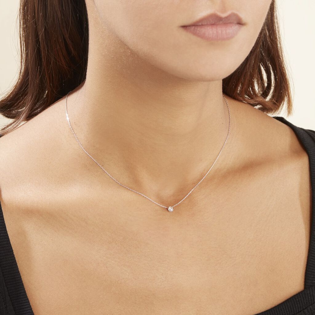Collier Agota Or Blanc Diamant - Colliers Femme | Histoire d’Or
