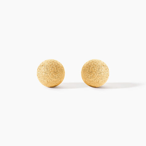 Boucles D'oreilles Puces Fidelia Boule Sablee Or Jaune - Clous d'oreilles Femme | Histoire d&rsquo;Or
