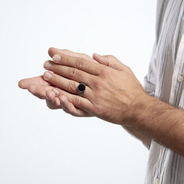 Bague Argent Blanc Tom Email Noir - Bagues Homme | Histoire d’Or