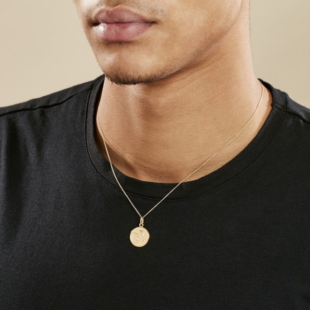 Pendentif Ange Rond Mat Or Jaune - Pendentifs Baptême Famille | Histoire d’Or