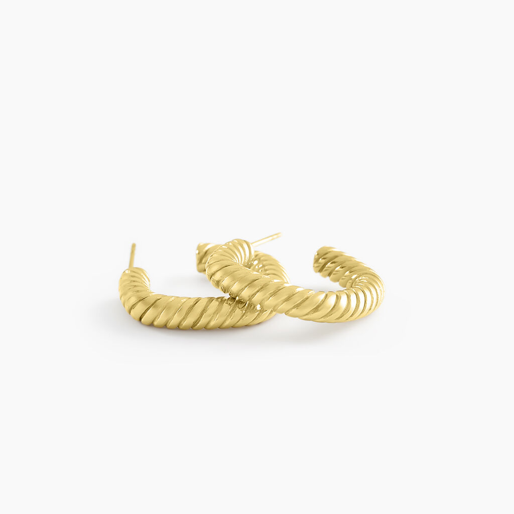 Cr&eacute;oles Dafnie Acier Jaune - Boucles d'oreilles cr&eacute;oles Femme | Histoire d&rsquo;Or