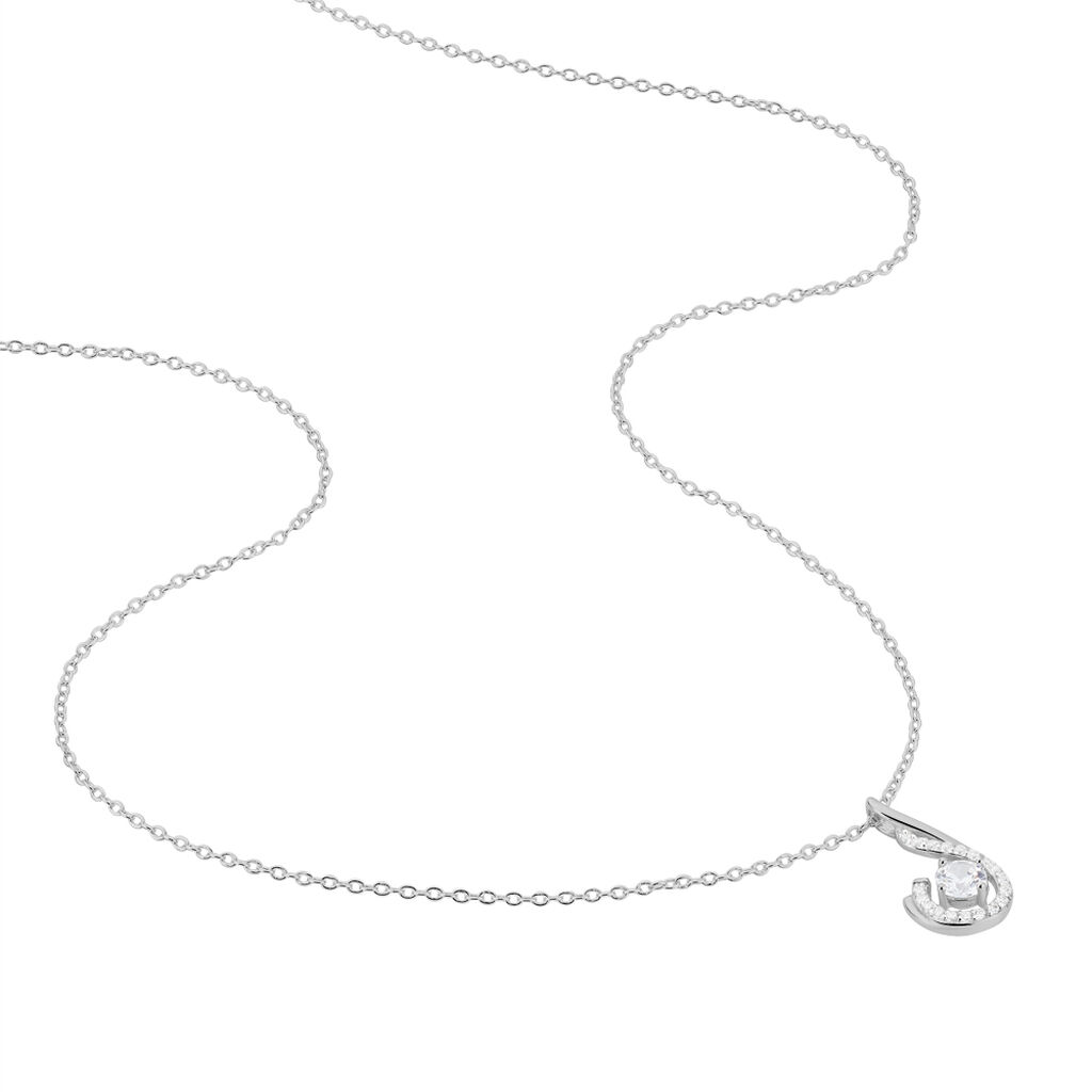 Collier Indian Drop Argent Blanc Oxyde De Zirconium - Colliers fantaisie Femme | Histoire d&rsquo;Or