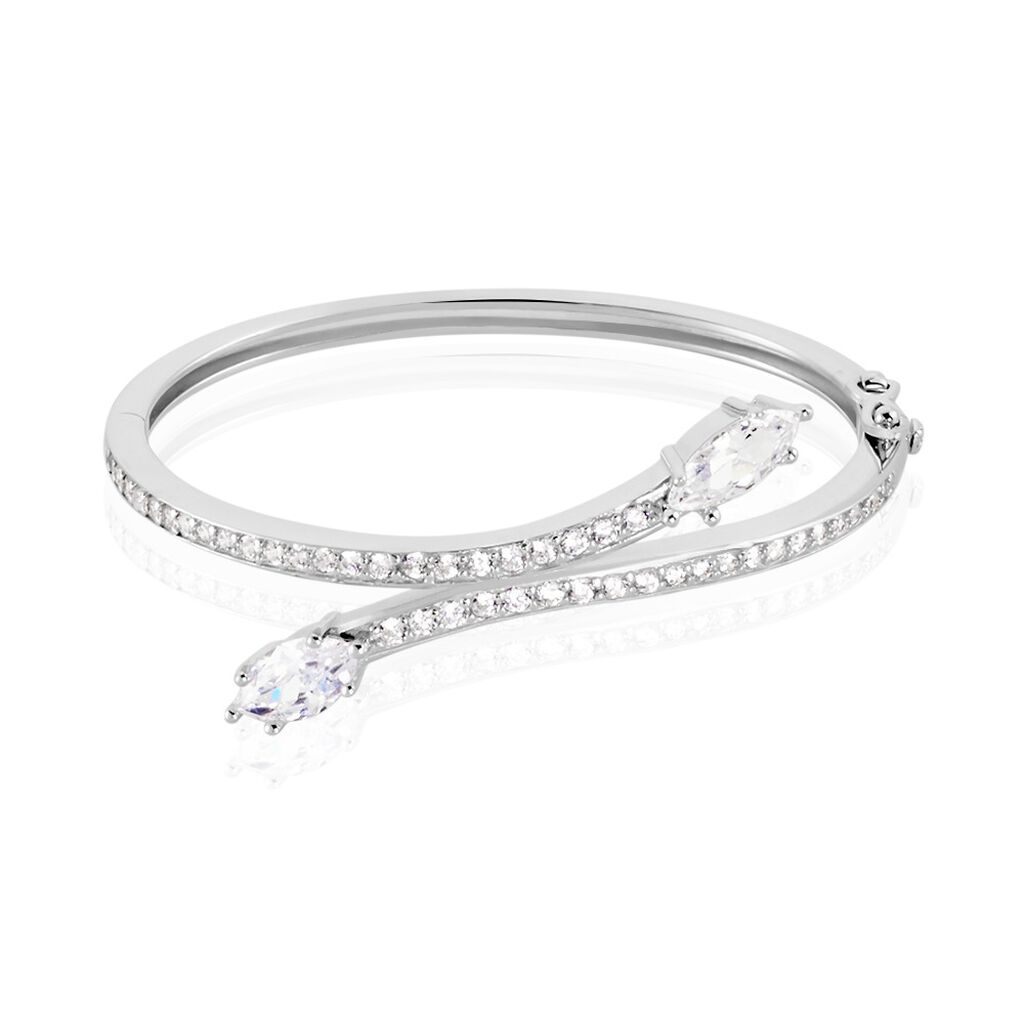Bracelet Jonc Argent Nevarte Oxydes De Zirconium - Bracelets joncs Femme | Histoire d’Or