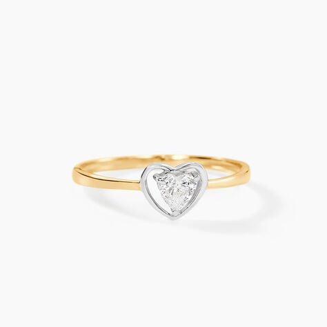 Bague Or Bicolore Goulvena Oxyde De Zirconium - Bagues solitaires Femme | Histoire d&rsquo;Or