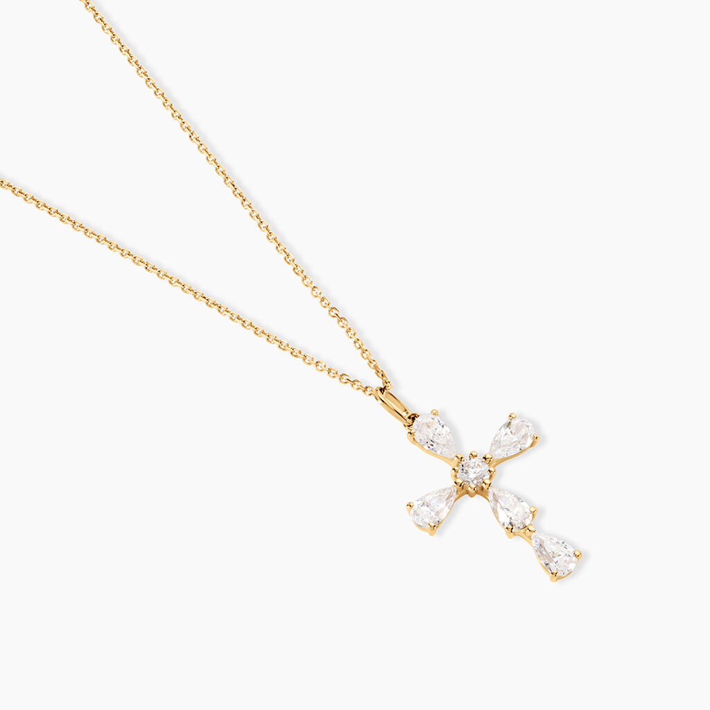 Pendentif Gjon Or Jaune Oxyde De Zirconium - Pendentifs Communion Femme | Histoire d&rsquo;Or
