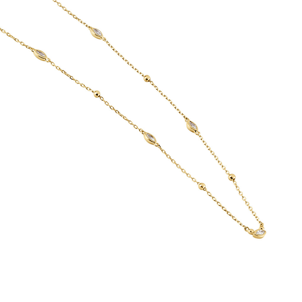 Collier Sautoir Plaqué Or Jaune Kristia Oxydes De Zirconium - Sautoirs Femme | Histoire d’Or