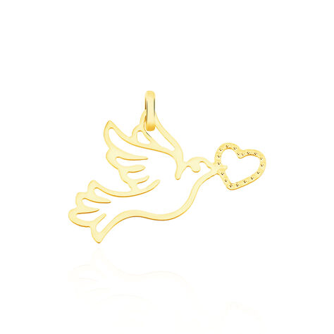 Pendentif Guecha Colombe Et Coeur Or Jaune - Pendentifs Coeur Femme | Histoire d’Or