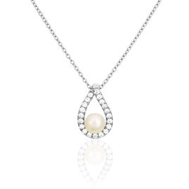 Collier Sohaliaae Argent Blanc Perle De Culture Et Oxyde De Zirconium - Colliers fantaisie Femme | Histoire d’Or