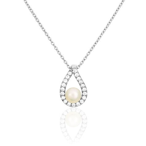 Collier Sohaliaae Argent Blanc Perle De Culture Et Oxyde De Zirconium - Colliers fantaisie Femme | Histoire d’Or