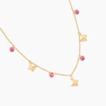 Collier Phyliss Argent Dor&eacute; A L'Or 750/1000 Oxyde De Zirconium - Bijoux avec pierres Enfant | Histoire d&rsquo;Or