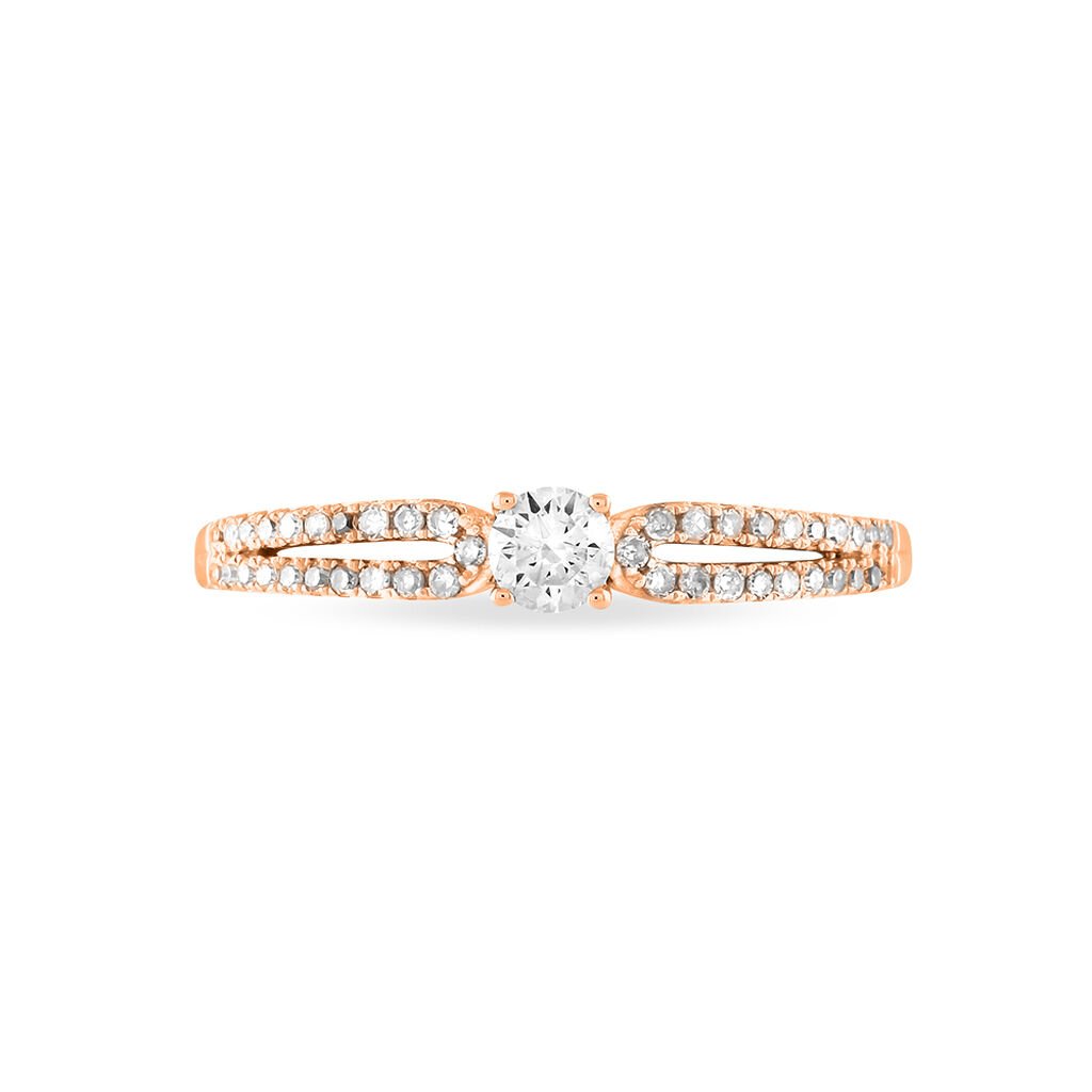 Bague Solitaire Katalina Or Rose Diamant - Bagues solitaires Femme | Histoire d&rsquo;Or