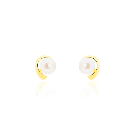 Boucles D'oreilles Puces Odelle Or Jaune Perle De Culture - Clous d'oreilles Femme | Histoire d’Or