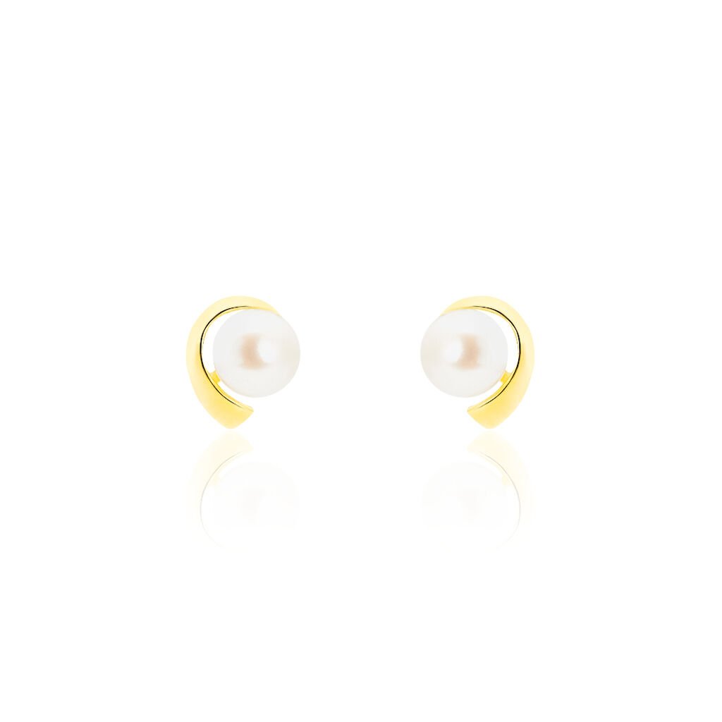 Boucles D'oreilles Puces Odelle Or Jaune Perle De Culture - Clous d'oreilles Femme | Histoire d’Or