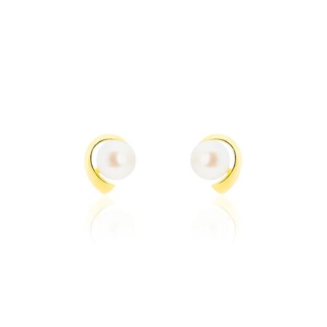 Boucles D'oreilles Puces Odelle Or Jaune Perle De Culture - Clous d'oreilles Femme | Histoire d’Or