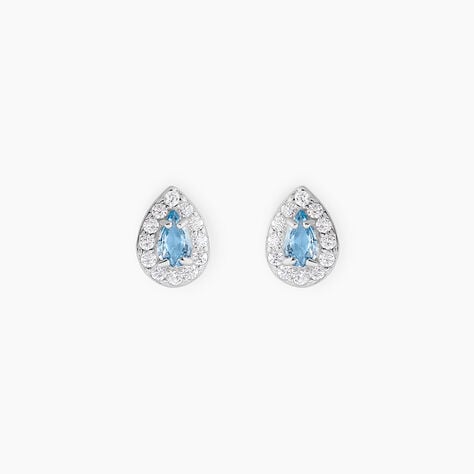 Boucles D'oreilles Puces Argent Blanc Tania Oxydes De Zirconium - Boucles d'oreilles fantaisie Femme | Histoire d&rsquo;Or