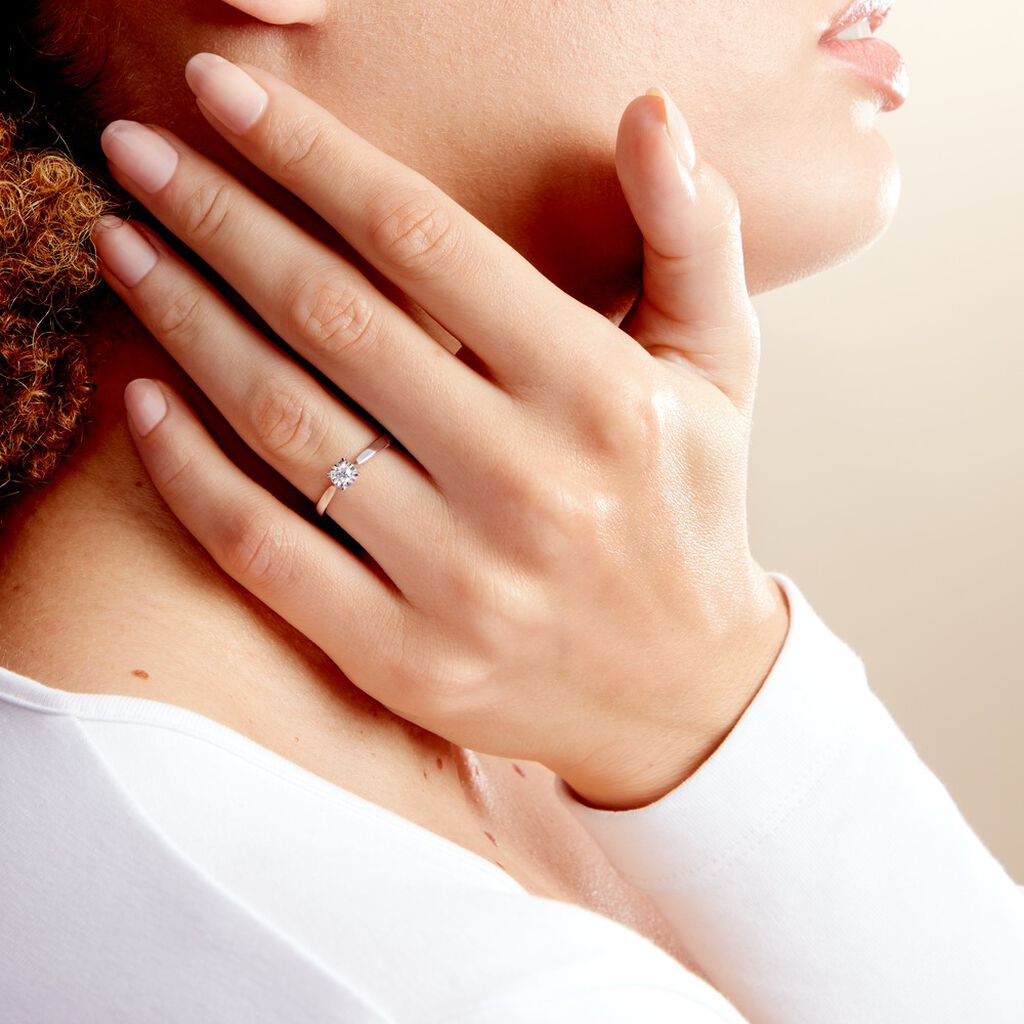 Bague Diamotion Or Blanc Diamant - Bagues solitaires Femme | Histoire d’Or