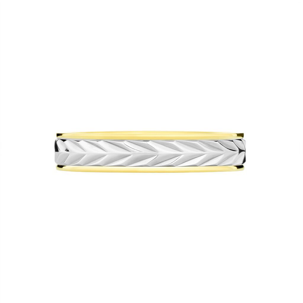 Alliance Epi Fantaisie Ruban Plat Or Bicolore - Alliances Unisex | Histoire d’Or