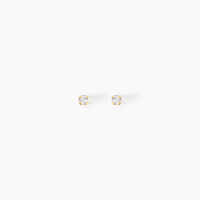 Boucles D'oreilles Puces Pepita Or Jaune Oxyde De Zirconium