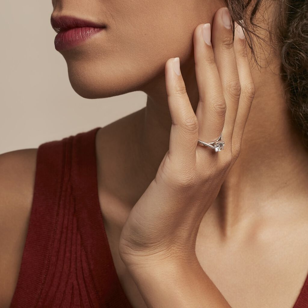 Bague Solitaire Maellyne Argent Blanc Oxyde De Zirconium - Bagues solitaires Femme | Histoire d’Or