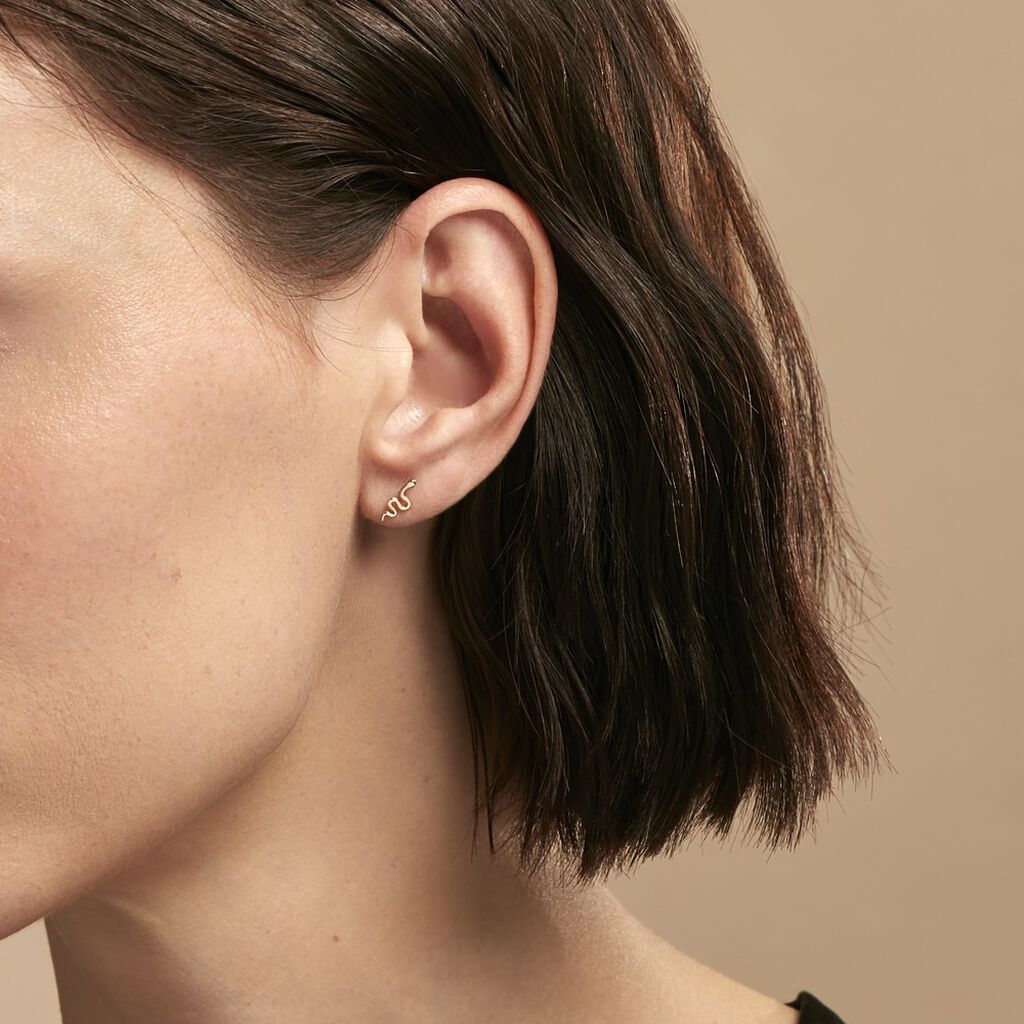 Boucles D'oreilles Puces Serafino Or Jaune - Clous d'oreilles Femme | Histoire d’Or