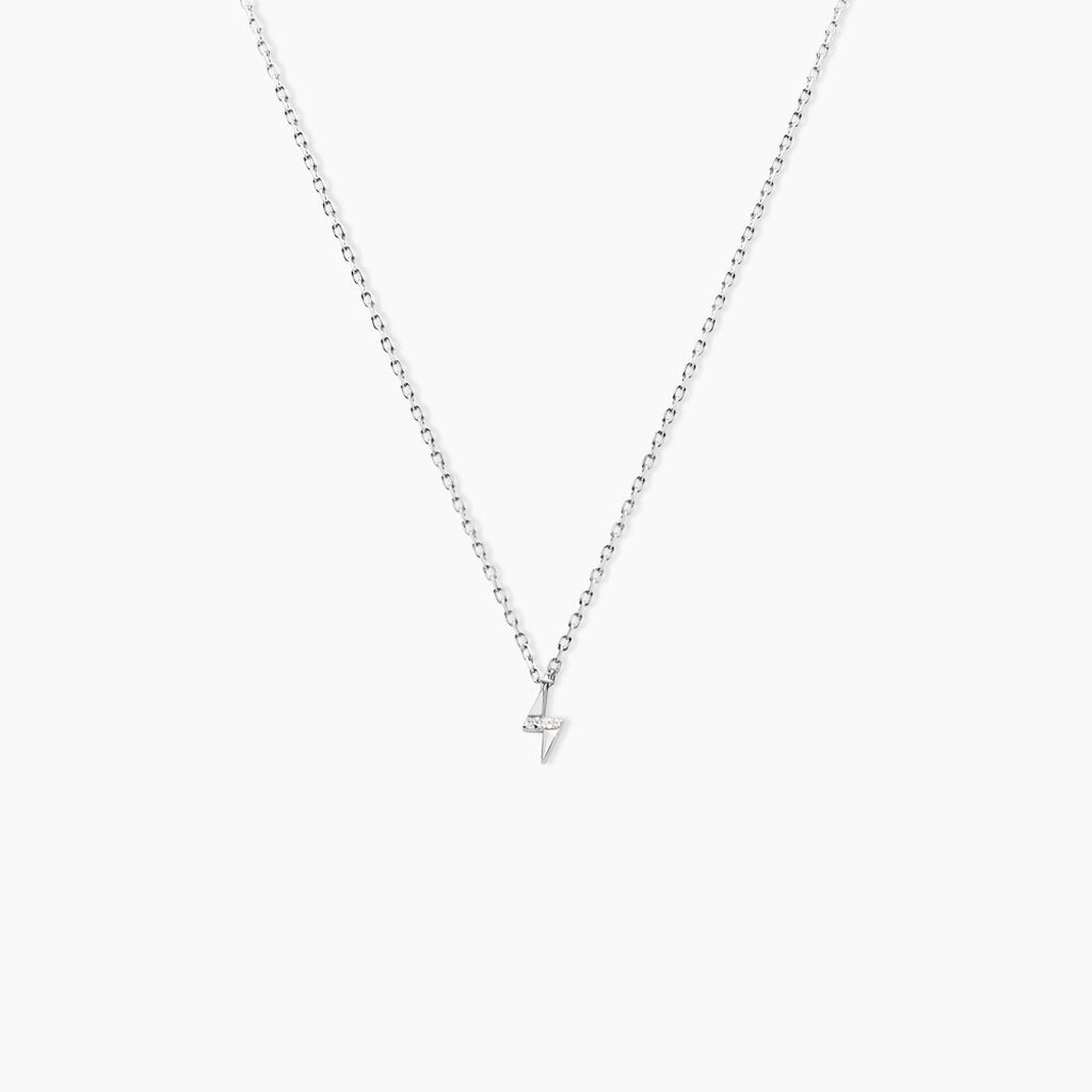 Collier Meyline Argent Blanc Oxyde De Zirconium - Colliers fantaisie Femme | Histoire d&rsquo;Or