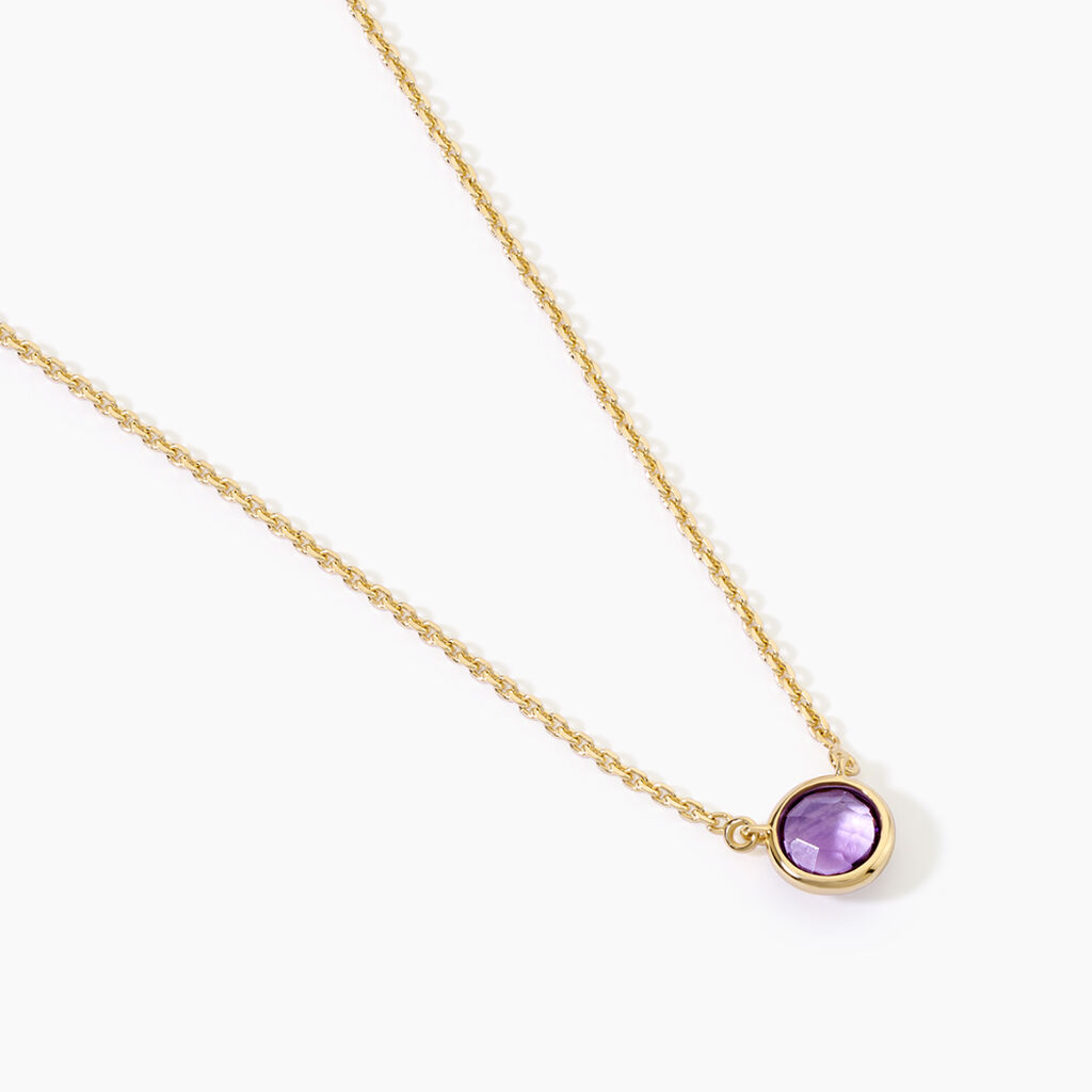 Collier Arenale Argent Dor&eacute; A L'Or 750/1000 Am&eacute;thyste - Colliers Femme | Histoire d&rsquo;Or
