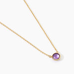 Collier Arenale Argent Dor&eacute; A L'Or 750/1000 Am&eacute;thyste - Colliers Femme | Histoire d&rsquo;Or