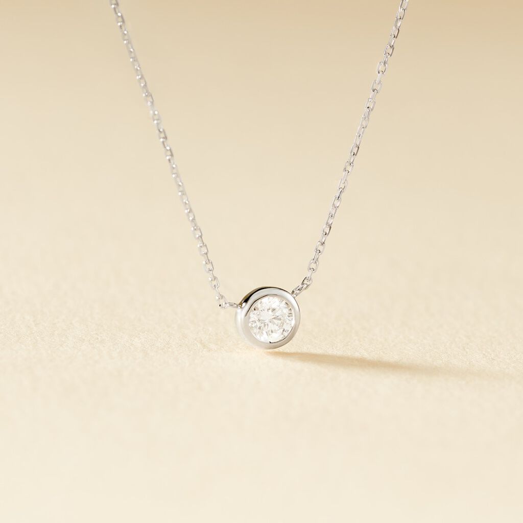 Collier Ofelia Or Blanc Diamant - Colliers Femme | Histoire d’Or
