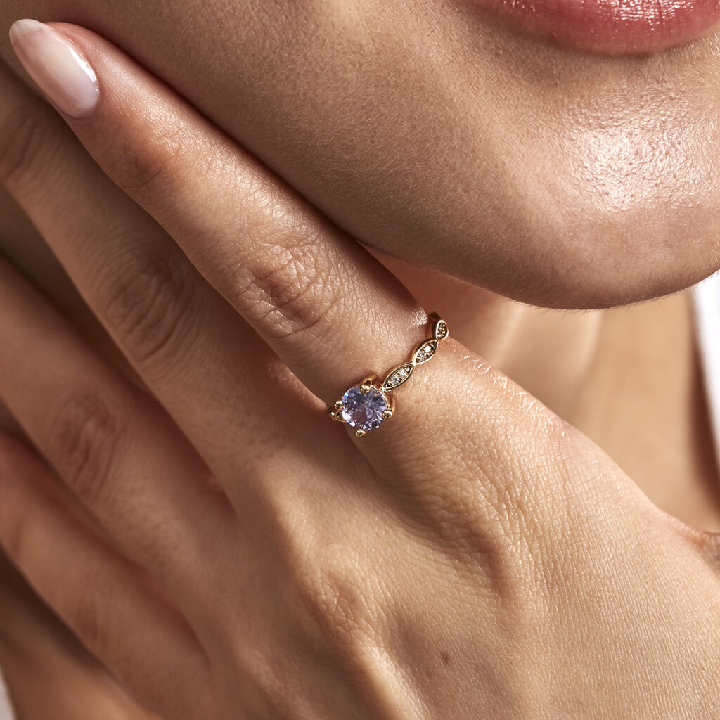 Bague Kurt Plaqué Or Jaune Oxyde De Zirconium - Bagues solitaires Femme | Histoire d’Or