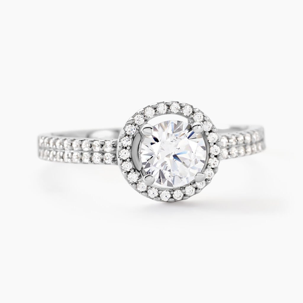 Bague Stelila Or Blanc Oxyde De Zirconium - Bagues solitaires Femme | Histoire d&rsquo;Or
