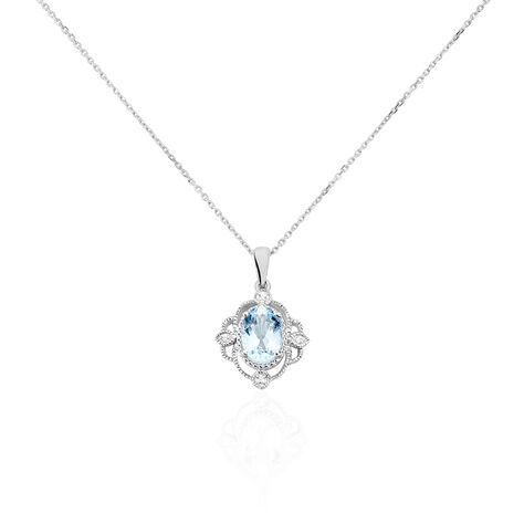Collier Amance Or Blanc Topaze Et Oxyde De Zirconium - Colliers Femme | Histoire d’Or