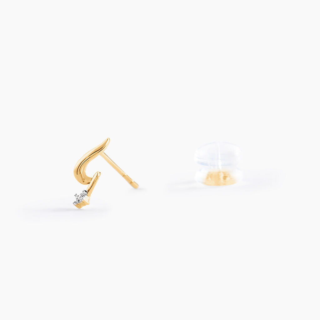 Boucles D'Oreilles Puces Zsofia Or Jaune Diamant - Clous d'oreilles Femme | Histoire d&rsquo;Or