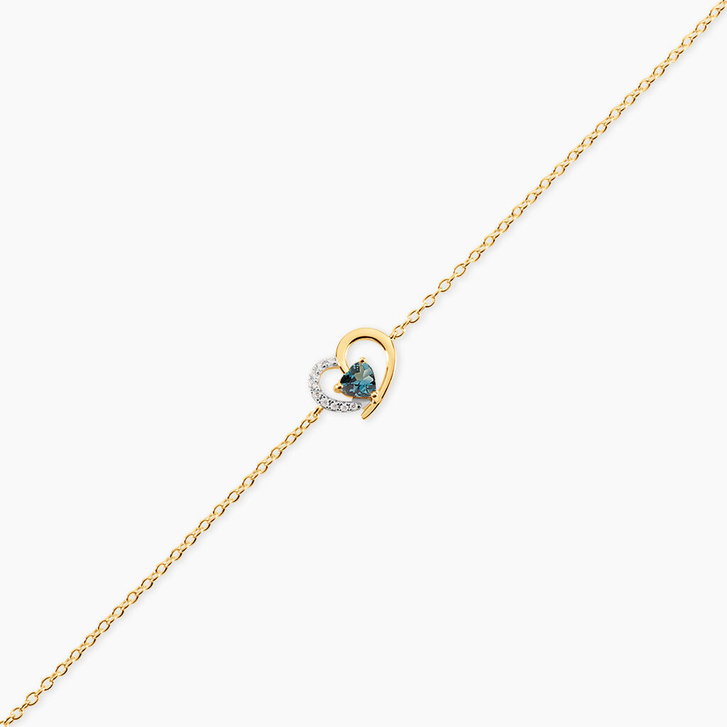 Bracelet Eliana Argent Dor&eacute; A L'Or 750/1000 Topaze Oxyde De Zirconium - Bracelets Pierre Femme | Histoire d&rsquo;Or