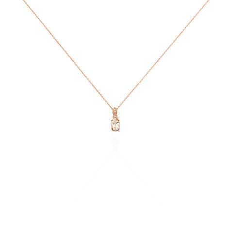 Collier Antonia Or Rose Morganite Et Oxyde De Zirconium - Colliers Femme | Histoire d&rsquo;Or