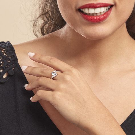 Bague Maria-serena Or Blanc Topaze Et Oxyde De Zirconium - Bagues solitaires Femme | Histoire d’Or