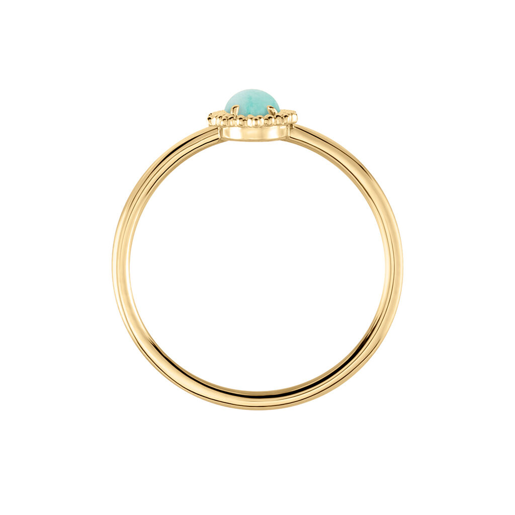 Bague Vintage Love Plaqu&eacute; Or Jaune Amazonite - Bagues solitaires Femme | Histoire d&rsquo;Or