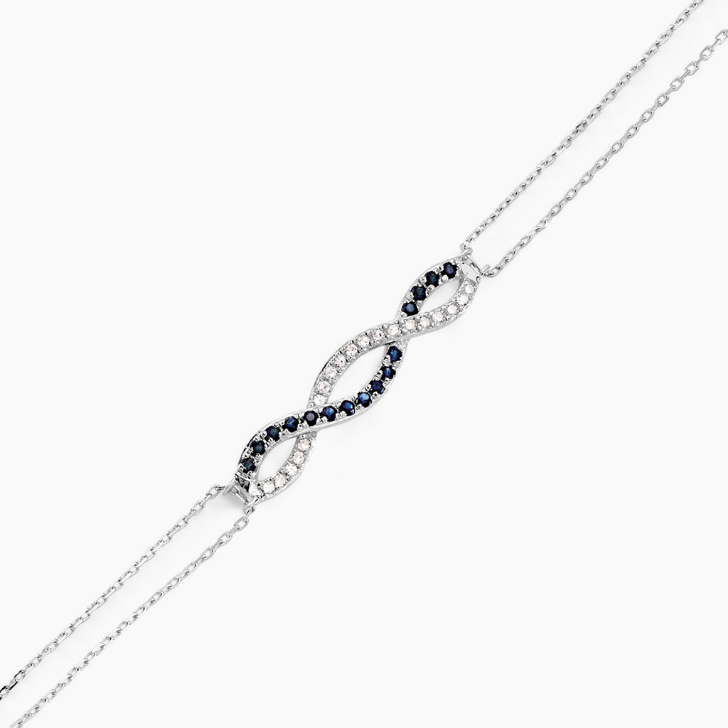 Bracelet Or Blanc Maury Saphirs Diamants - Bracelets Femme | Histoire d&rsquo;Or