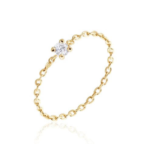 Bague Mahia Plaqué Or Jaune Oxyde De Zirconium - Bagues solitaires Femme | Histoire d’Or