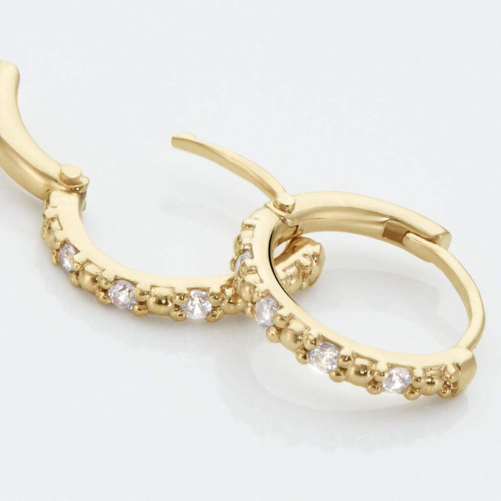 Créoles Plaqué Or Jaune Mimy Oxydes De Zirconium - Boucles d'oreilles créoles Femme | Histoire d’Or